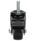 Built Tough 25 Inch Swivel Caster Wheel With Snappy Lock Brake And Twin Bearings For Heavy Duty Cart Furniture Trolley Low Noise Poly Roller M12 Mount, front view showing locking mechanism.