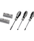 Screwdrivers and bits from 173 Piece General Household Hand Tool Set With Portable Storage Case For Easy DIY Home Repairs Includes Wrenches Ratchet Hex Keys Pliers And More For A Complete Home Toolbox Upgrade