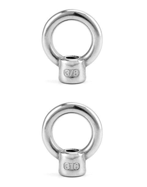 10 Pack Lifting Eye Nut Set 3/8 UNC Coarse Thread Marine Grade Stainless Steel 316 For Corrosion Resistant Lifting, Rigging