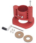 Pro Router Table Kit With Precision Lift System And Dead Nuts Secure Clamping for custom woodworking, red mount with adjustment tool.