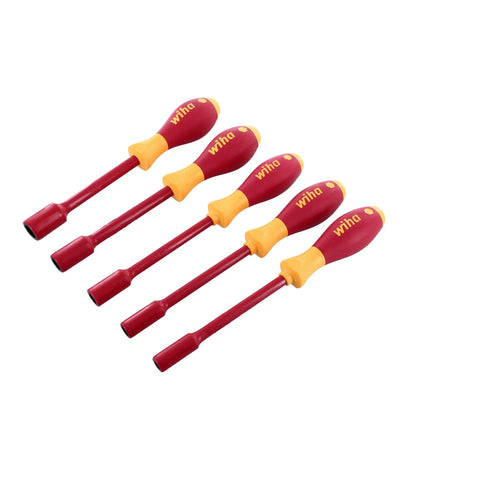Insulated Screwdriver Set For Electricians Slotted Phillips And Inch Drive 1000 Volt Rated 15 Piece With Soft Grip Handle