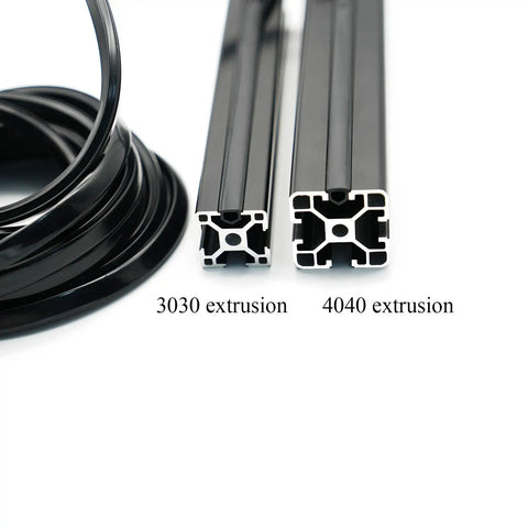 Dust Protection Soft Cover Seal Strip For 30 40 Series 8mm Slot Aluminum Profile Extrusion Black 5 Meters shown with profiles