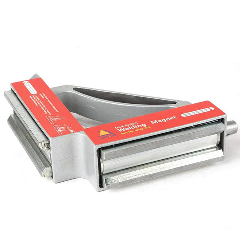 LISHUAI double-switch welding magnet clamp, NdFeB magnetic welding holder, silver with red label