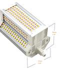 R7S 50W LED Bulb Dimmable 3000K Warm White J Type Double Ended 118mm side view with dimensions visible