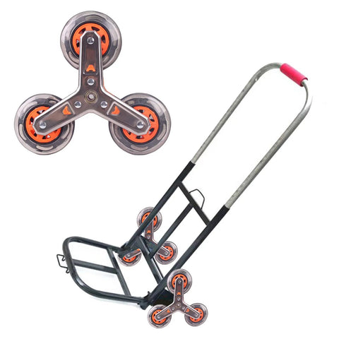 Heavy Duty Stair Climbing Cart Wheel Caster Set Replacement for Shopping Carts and Laundry Carts, stainless steel rollers