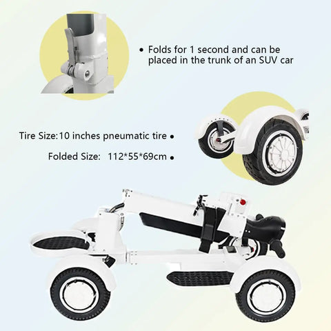 Foldable Electric Golf Cart With Tough Dual Motor Grip, 48V Extended Battery Plays Nine Holes Without Breaking A Sweat, folded view showcasing compact design