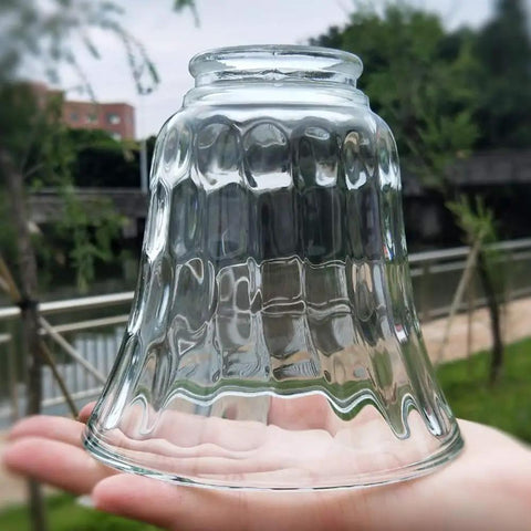 Clear Hammered Bell Glass Shade For Ceiling Fans Replacement Glass Globes Light Covers Two And One Eighth Inch Fitter Pack Of Four