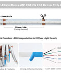 High Density COB LED Strip Lights 16.4 Feet RGBW Color Changing With 6000K Daylight White 24V DC Indoor Flexible Tape 3920 LEDs