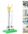 Hydrogen Water Electrolyzer Hands On Electrolysis Demonstration Educational Kit For Chemistry Lab And Classroom Science Experiments With Clear Process View And Durable Plastic Build shown with clear tubes and green base