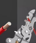 Get The Done Fast With This 16 In 1 Needle Nose Wire Stripper And Cutter, featuring carbon steel jaws and red rubber grips.