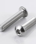 Heavy Duty 50 Pack Of 1/4-20 By 1 Inch Button Head Socket Cap Bolts Made From 304 Stainless Steel With Allen Hex Drive, showing metal bolts.