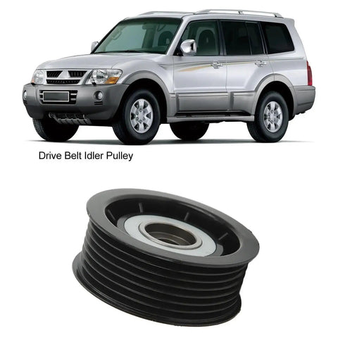 Heavy Duty Belt Tensioner For Mitsubishi Montero 2001 To 2006 Rust Proof Drive Belt Idler Pulley MD368210 displayed with vehicle