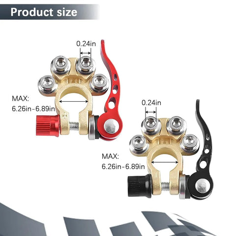 4 Way Car Battery Terminal Connectors Quick Release Clip For Top Post Batteries Positive And Negative Automotive Battery Clamps For Vans Trucks And More Plug And Play Setup Multi Device Power Distribution