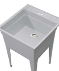 Utility slop sink with drain installation, showcasing a modern sink design without the 2 Pack Stainless Steel Sink Strainers.