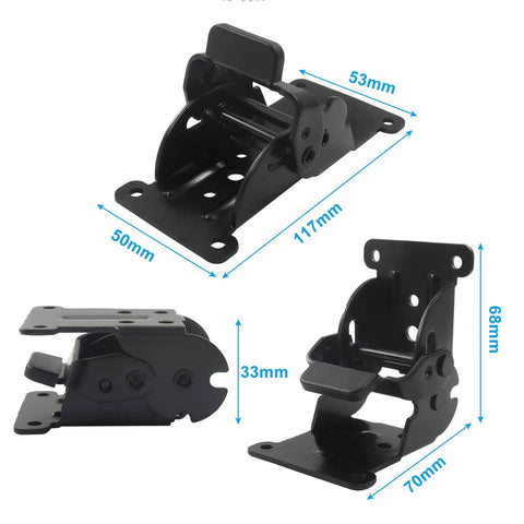 Heavy Duty Folding Brackets 4 Pack Self Locking Steel Hinges With Screws For 0 To 180 Degree Adjustable Support dimensions shown