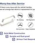 10 Pack 5 Inch Hole Centers Brushed Nickel Cabinet Pulls Zinc Alloy Hardware with warranty and features like no shaking and anti-corrosion.