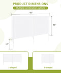 Product dimensions of Lightweight PVC Privacy Fence Panels Set 48W By 45.4H Inches, 92 inches in width shown in diagram