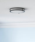 Bright 12 Inch Round Flush Mount LED Ceiling Light With 3 CCT Dimmable Modes, Energy Star, ETL Listed, installed in room view