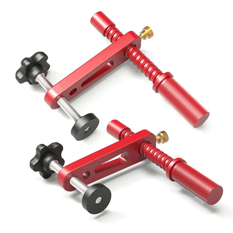 Clamp Set 20mm With Protective Pads For Woodworking On A Workbench Table Red Aluminum Alloy Construction With Height Adjustment
