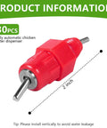 Screw Style Automatic Chicken Waterer Nipples 30 Pack red water dispenser with a 2-inch size for poultry hydration system.