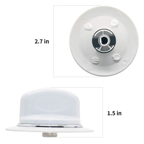 Beefed Up Dryer Timer Knob With Metal Ring Replacement For GE Hotpoint Dryers White With Chrome Trim Black Indicator Replaces WE1M654