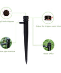 60 Piece 360 Degree Drip Irrigation Emitters For 1 Quarter Inch Tubing Durable Plastic Drippers with Water Volume Adjustment