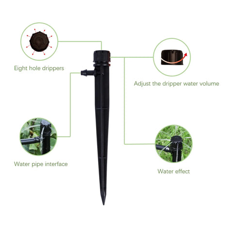 60 Piece 360 Degree Drip Irrigation Emitters For 1 Quarter Inch Tubing Durable Plastic Drippers with Water Volume Adjustment