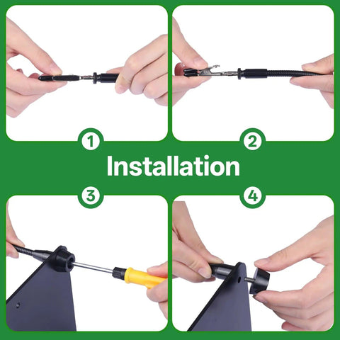 Step-by-step installation of Helping Hands Soldering Station With Four Flexible Arms Magnetic Soldering Holder For Electronics Repair And Jewelry Crafting, Circuit Board Workbench Go To Tool, 360 Degree Adjustable, Anti Scratch Alligator Clips.