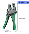 Heavy Duty Automatic Wire Strippers Tool Self Adjusting Electric Cutter And Crimper With Slick Ergo Grip, 20cm size