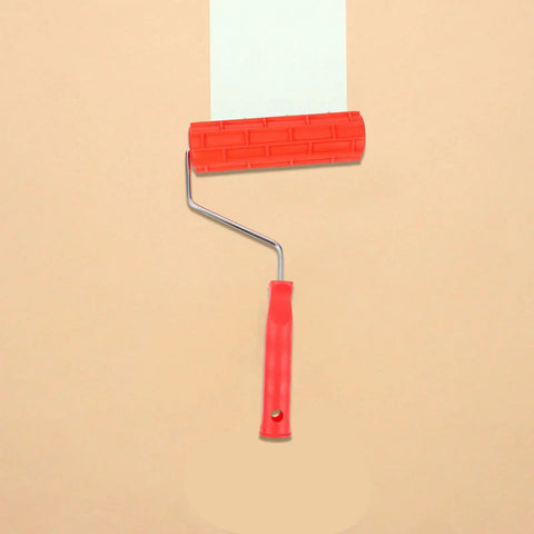Top Tier Embossing Rubber Paint Roller For Creations That Slay With Epic Wall Textures And Cool Graining Patterns, red rubber handle.