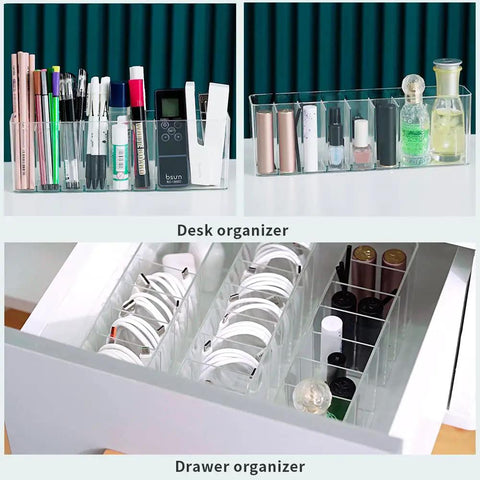 Desk and drawer setup showcasing Charger Cable Cord Storage Organizer Set 2 Pack No Lid Easy Cable Tidy For Desk Drawer in use