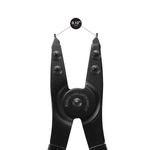 Heavy Duty Workhorse 16 Inch Snap Ring Pliers Set, 2 Piece, Internal And External Pliers With Straight, 45 and 90 Degree Tips