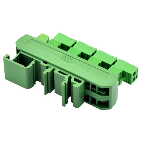 Compact 5x2 Pluggable Screw Terminal Block Distribution Module For DIN Rail Mount, 10A At 300V Per Channel, Durable 5.08mm Pitch