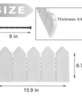 Dimensions of Landscape Edging Kit With 6.7 Inch Tall Wood Look Border For Flower Beds And Gardens, showing size and spikes.