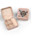 Pink Vintage Aircraft Piston Engine And Propeller Jewelry Travel Case open showing compartments