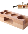 Daily Driver 58Mm Wood Tamping Station And Slick Barista Organizer showing beech wood tool holder with multiple slots.