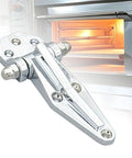 Heavy Duty Zinc Alloy Industrial Refrigerator Door Hinge, 14.5 x 4.8 x 2.8 cm, chrome finish, designed for ovens and freezers.