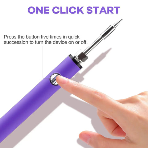 Compact 510 Thread Soldering Pen Kit With USB Rechargeable Battery, Adjustable Voltage 2.7V 3.4V 4.2V with one-click start button