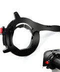 Super Chill Highway Riding Throttle Lock Cruise Control Clip For Motorcycles And Scooters Quick Handlebar Mount in black.