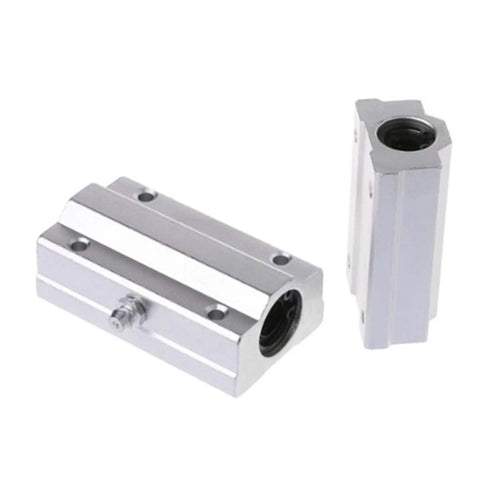 1 Piece Linear Bearing Set SCS8LUU SCS10LUU 8mm Or 10mm Length For CNC Machines, 3D Printers, And Precision Tools, Ultra Smooth Low Friction Guide Blocks With Lightweight Housing And Durable Steel Balls, High Rigidity. two aluminum linear bearings for CNC and 3D printers