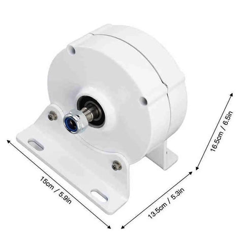 Top Shelf 1200 Watt Permanent Magnet Motor Featuring Three Phase Wiring And Pure Copper Coils Delivers Smooth Low Rpm High Torque Power For Busy Industrial Jobs And Reliable Energy Generation That Runs True All Day Long, white generator close-up.