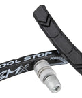 BMX Threaded Brake Shoe Black For Direct Pull Brakes, Curved Pad Design, High Performance Replacement Pad, close-up view