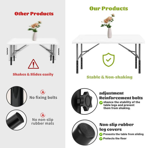 Boost Your Setup Fast With These Adjustable Table Leg Extenders For Folding Desks Heavy Duty Steel Riser Raises Your Workstation, non-shaking design.