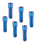 Blue Titanium M8x25mm Bolt With Washer For BMX Bike Stem Six Pack, Lightweight Anti Corrosion TC4 Titanium Alloy Hex Bolts With 25mm Thread, 8mm Head Diameter