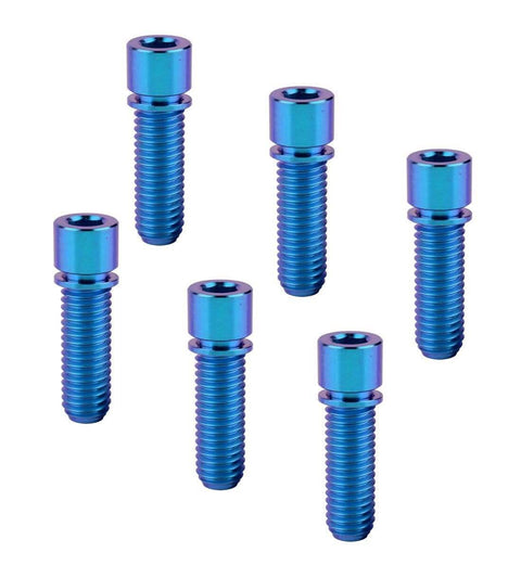Blue Titanium M8x25mm Bolt With Washer For BMX Bike Stem Six Pack, Lightweight Anti Corrosion TC4 Titanium Alloy Hex Bolts With 25mm Thread, 8mm Head Diameter