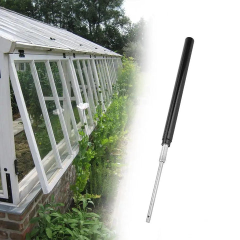 Greenhouse Automatic Vent Opener Kit with double spring roof control, replacement cylinder next to greenhouse windows, for healthy plants
