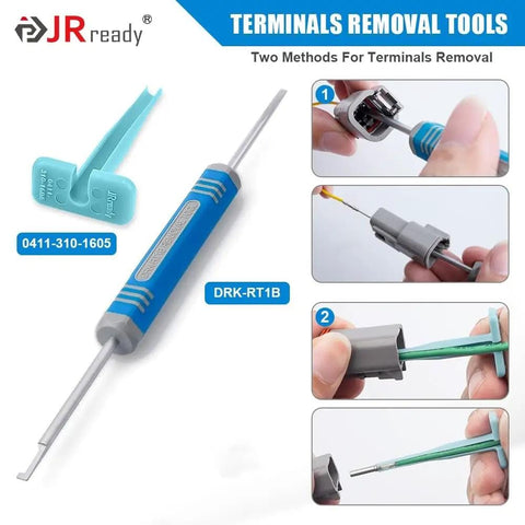 Terminal removal tools with crimp  and pin removal functions for DT Deutsch Connector Kit 2 3 4 6 Pin With 16 Gauge Solid Contacts.
