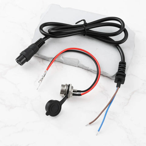 3 Pin 2 Wire Electric Scooter Battery Charger Port Female Plug For 12V 24V 36V Systems Compatible With Razor E100 E125 E500S PR200 Scooters And Quad Bikes Durable Connector For Quick Home Or Shop Charging No Fuss