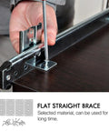 Person installing Six Pack Stainless Steel Flat Mending Plates for Furniture Repair and Corner Joining on a wooden surface