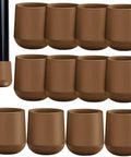 Hella Tough Brown Folding Chair Leg Caps 12 Pack Fits Like A Glove On Seven Eighth Inch Steel Tubes Solid Rubber Bumpers close-up view